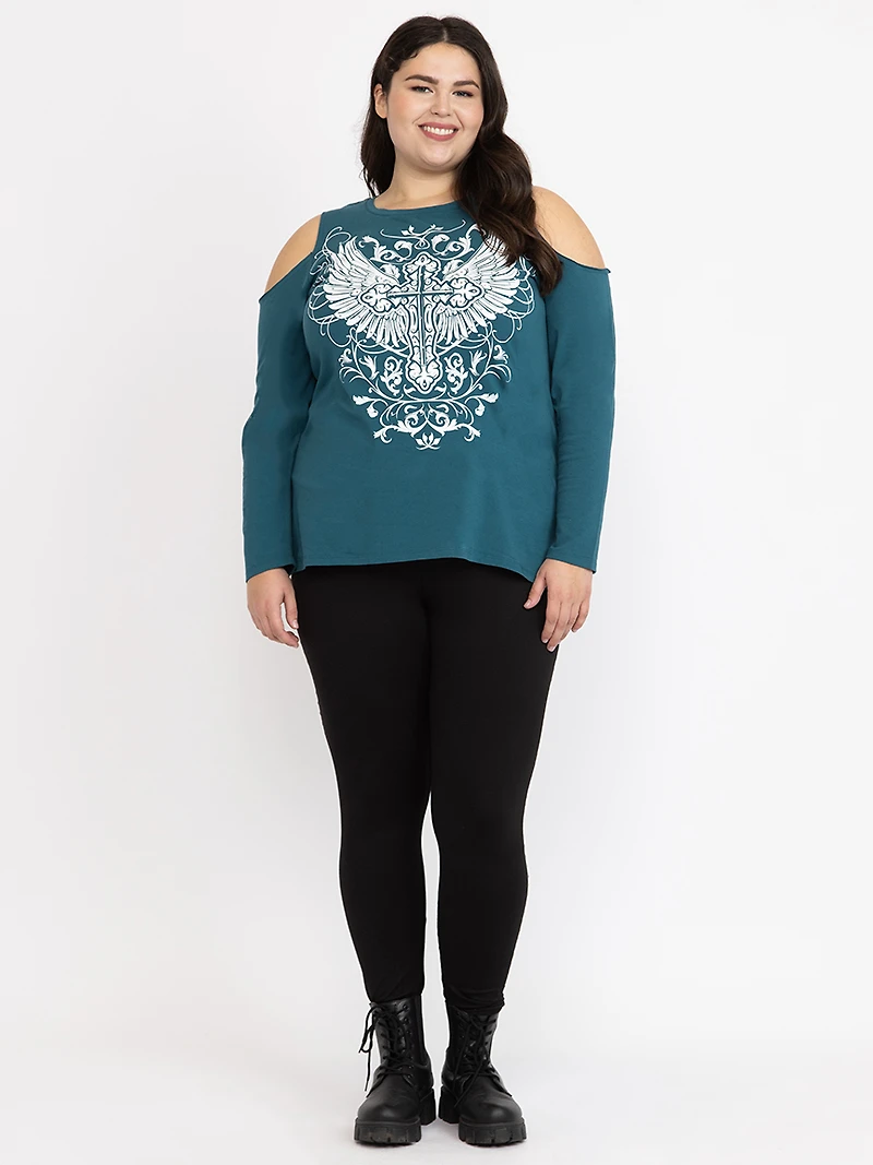 Women's Cross Cold Shoulder Tee