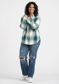 Women's Boyfriend Flannel Plaid Shirt
