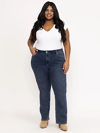 Women's Plus Medium Dark Wash Baby Boot Jeans