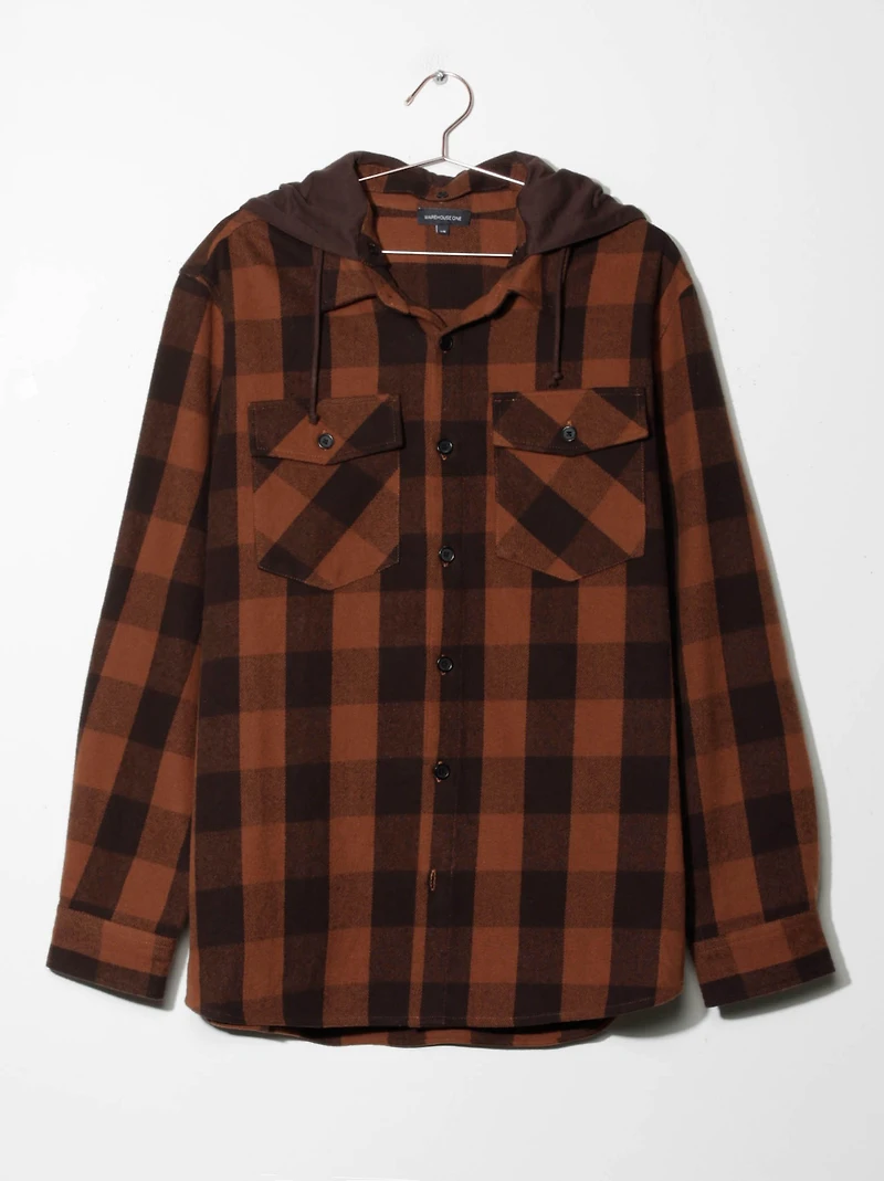 Men's Hooded Flannel Shirt