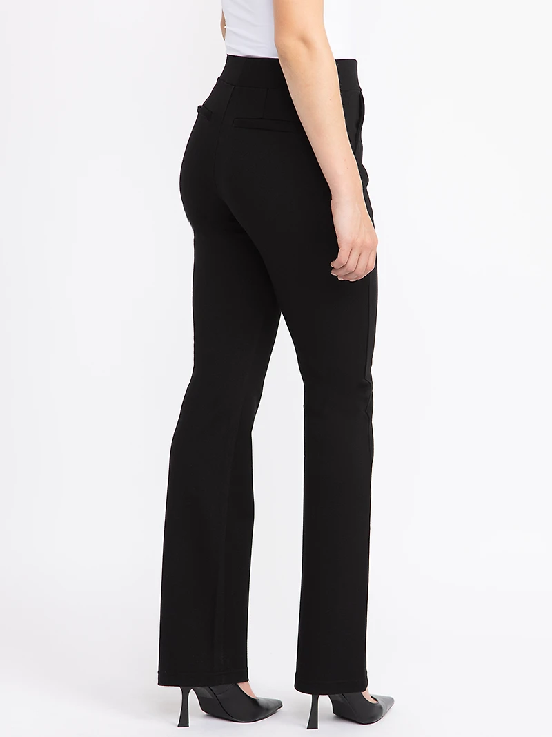 Women's Black Pull-on Ponte Boot Cut Pant