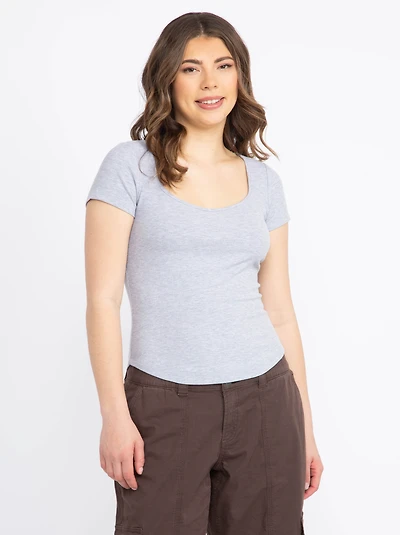 Women's Rib Sweetheart Neck Tee