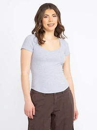 Women's Rib Sweetheart Neck Tee