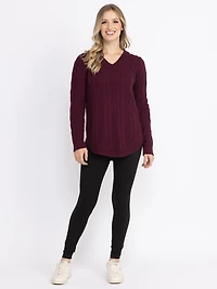 Women's V Neck Cable Tunic