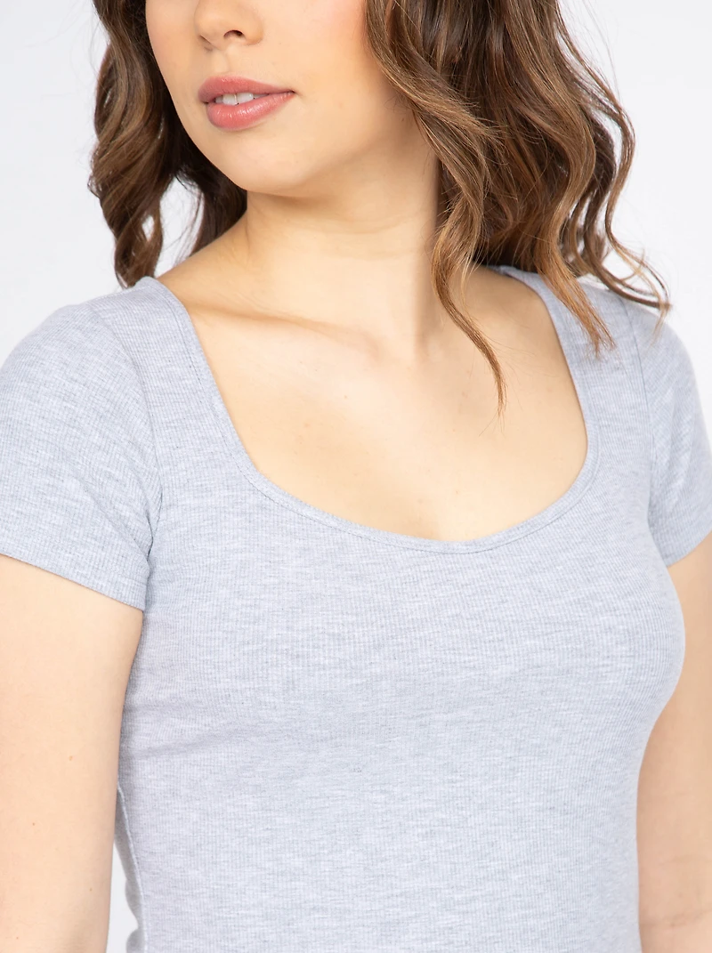 Women's Rib Sweetheart Neck Tee