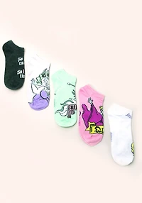 Women's 5 Pack Villians Pastel No Show