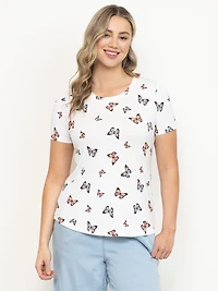 Women's Butterfly Crew Neck Tee