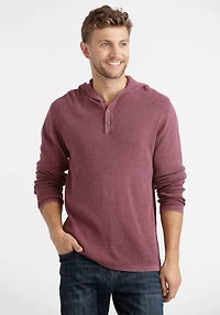 Men's Hooded Waffle Henley