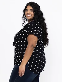 Women's Embroidered Keyhole Top