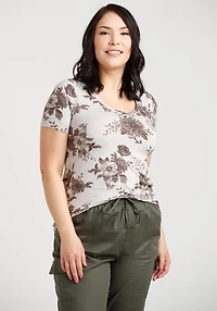 Women's Floral Scoop Neck Tee