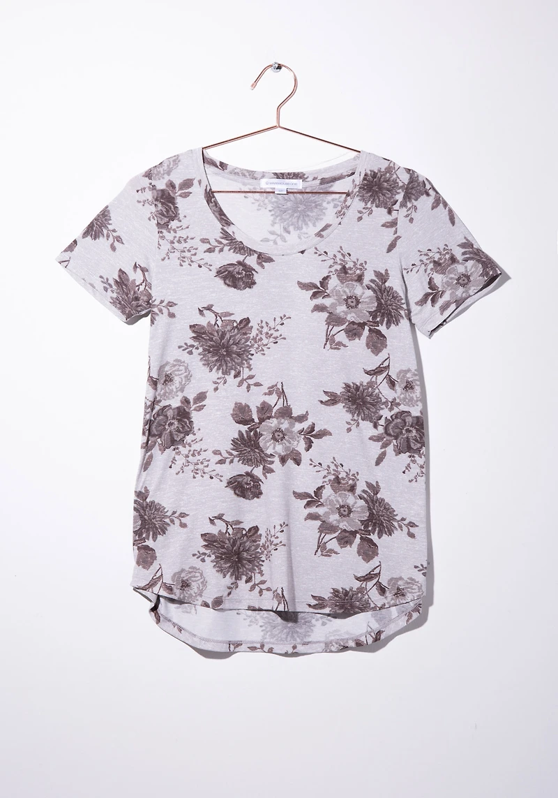 Women's Floral Scoop Neck Tee