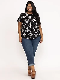 Women's Geometric Crew Neck Tee