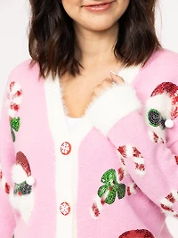 Women's Festive Button Front Cardigan