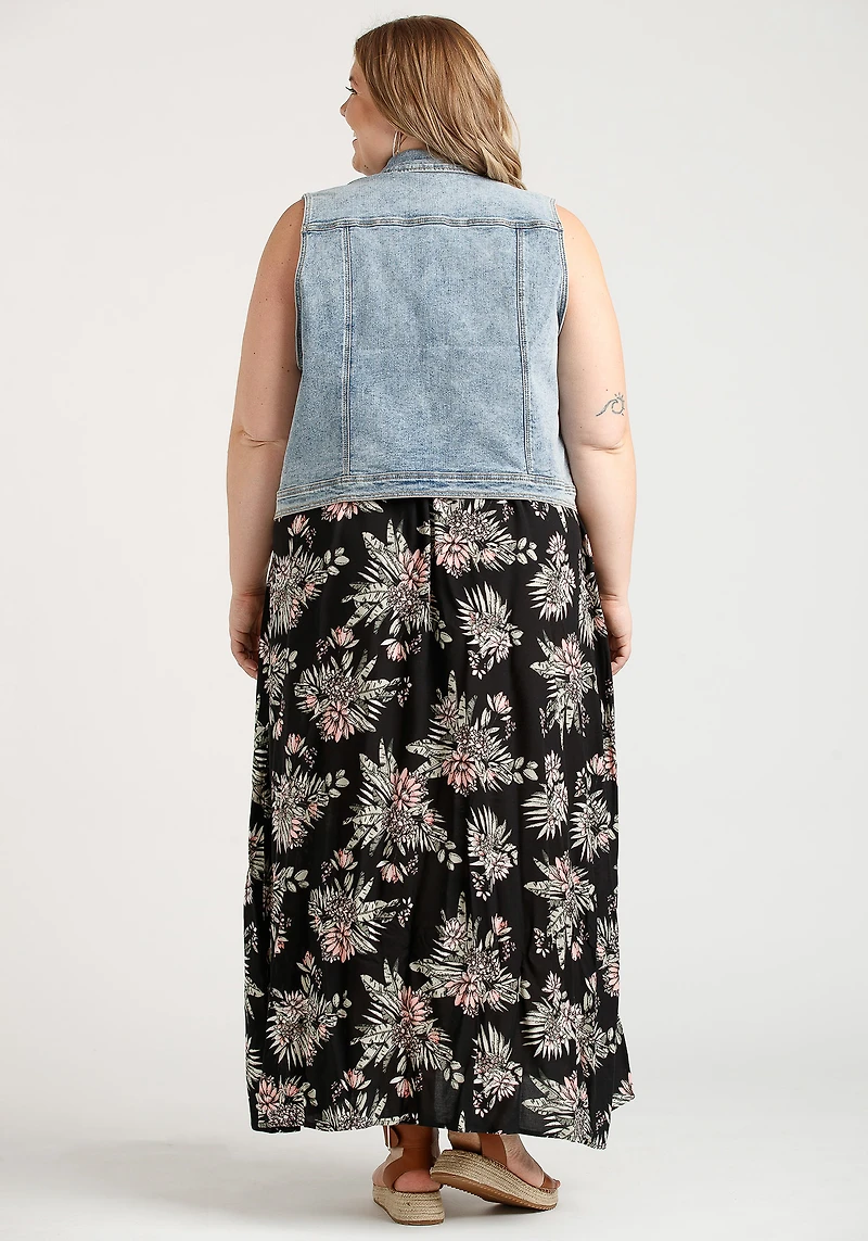 Women's Cropped Denim Vest