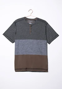 Men's Colour Block Henley Tee