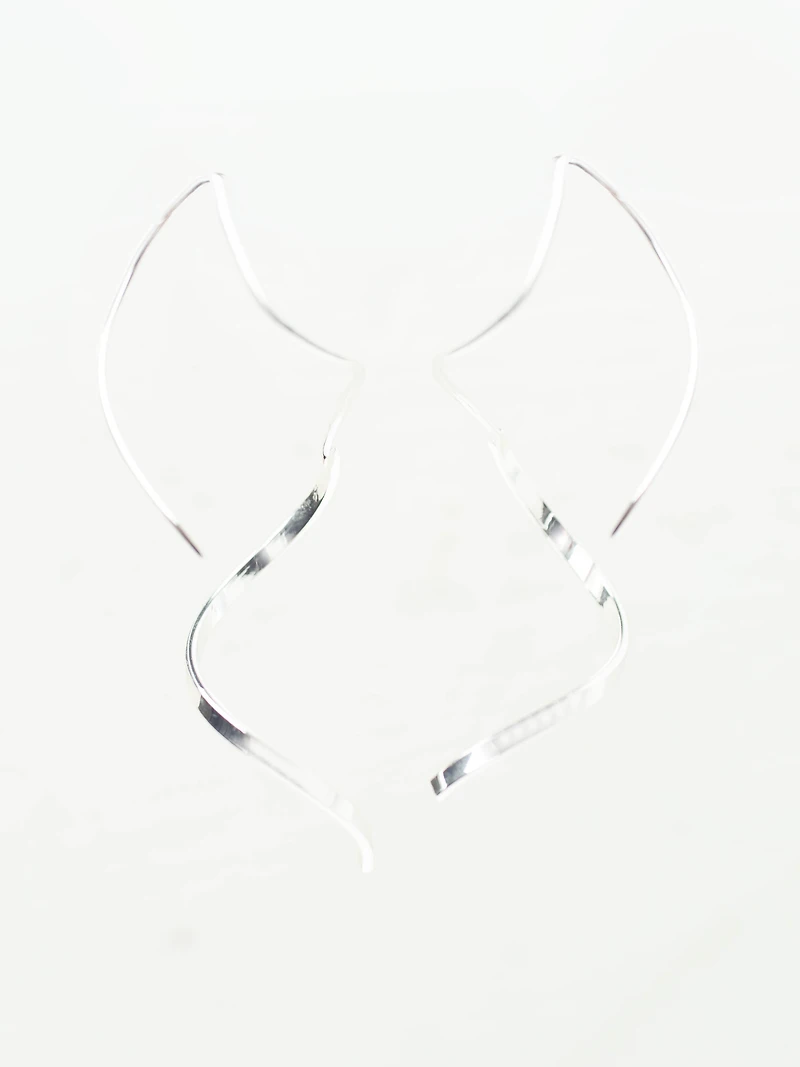 Women's Silver Pull Through Earrings