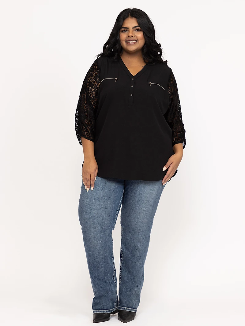 Women's Lace Sleeve Blouse