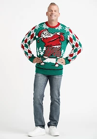 Men's Golfing Santa Sweater