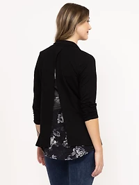 Women's Floral Chiffon Back Blazer