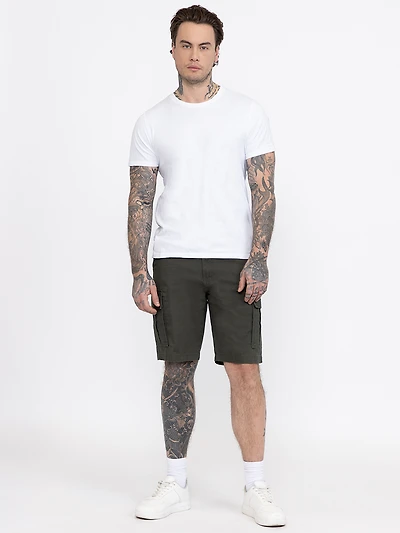 Men's Washed Olive Cargo Short