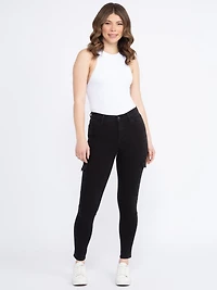 Women's Black Wash Cargo Skinny Jeans