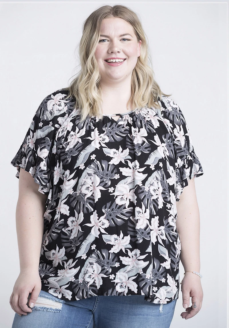 Women's Flutter Sleeve Peasant top