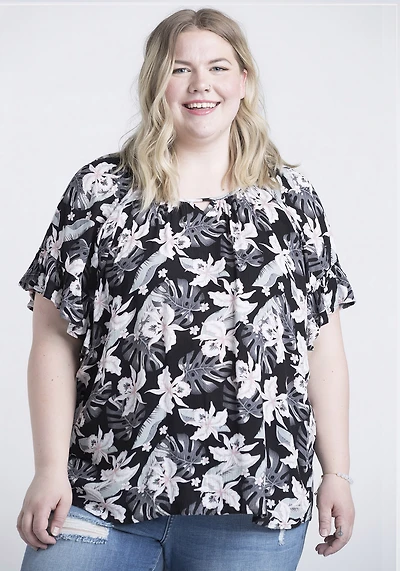Women's Flutter Sleeve Peasant top