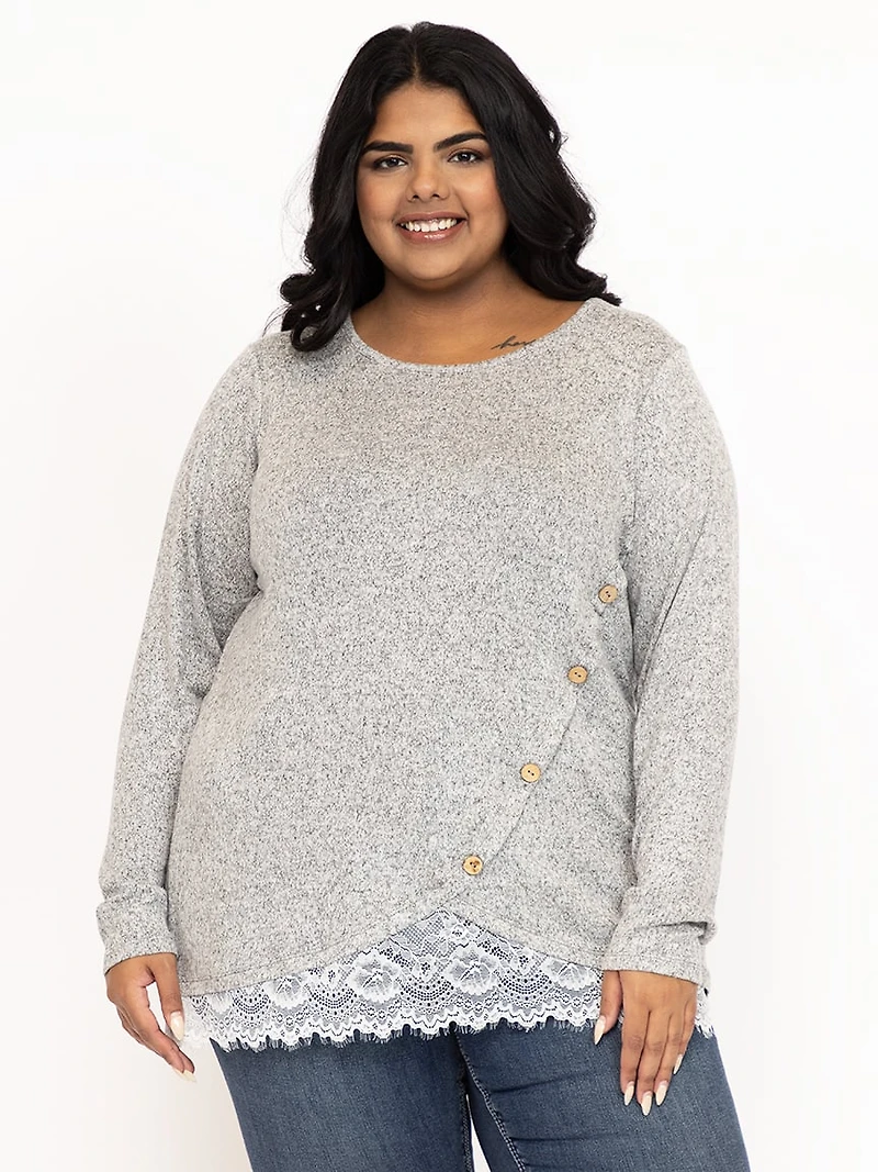 Women's Lace Botton Top