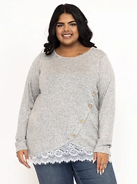 Women's Lace Botton Top