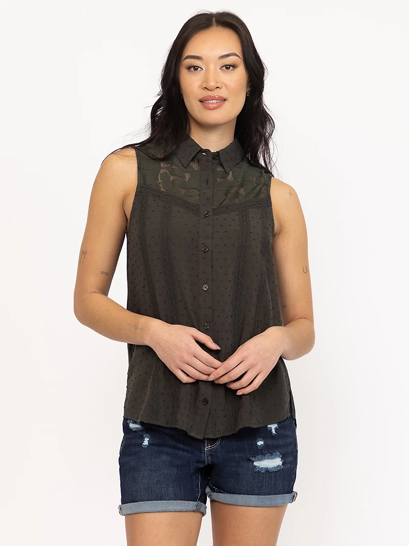 Women's Lace Insert Shirt