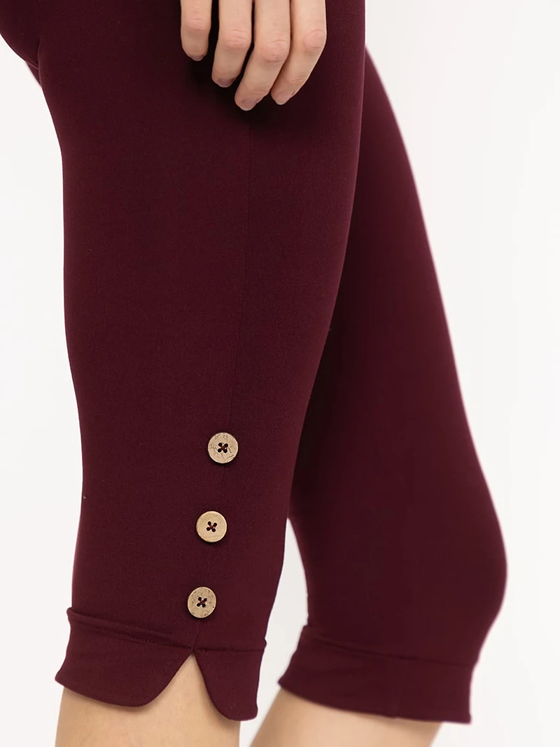 Women's Side Button Capri Legging