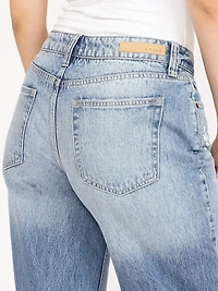 Women's Light Wash Distress Low Rise Bag