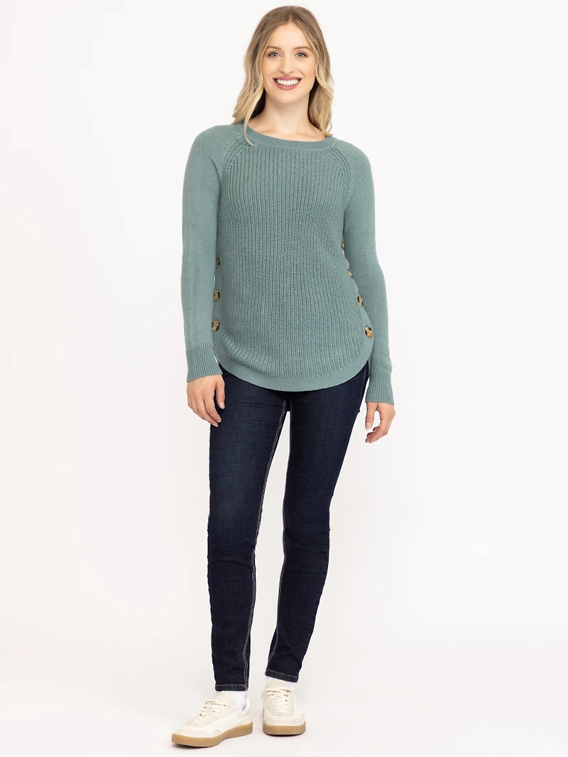 Women's Side Button Sweater