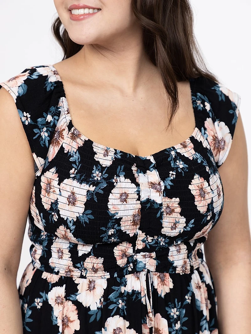 Women's Ruched Midi Dress