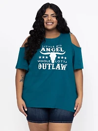 Women's Relaxed Cold Shoulder Tee