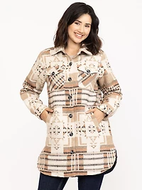 Women's Geometric Button Front Shacket