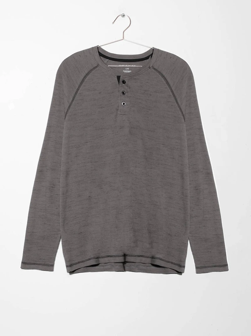 Men's Heathered Henley Shirt