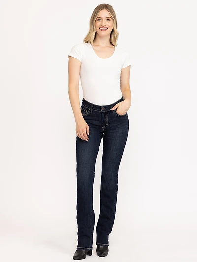 Women's Dark Wash Striaght Leg Jeans