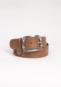 Embroidered Brown Belt