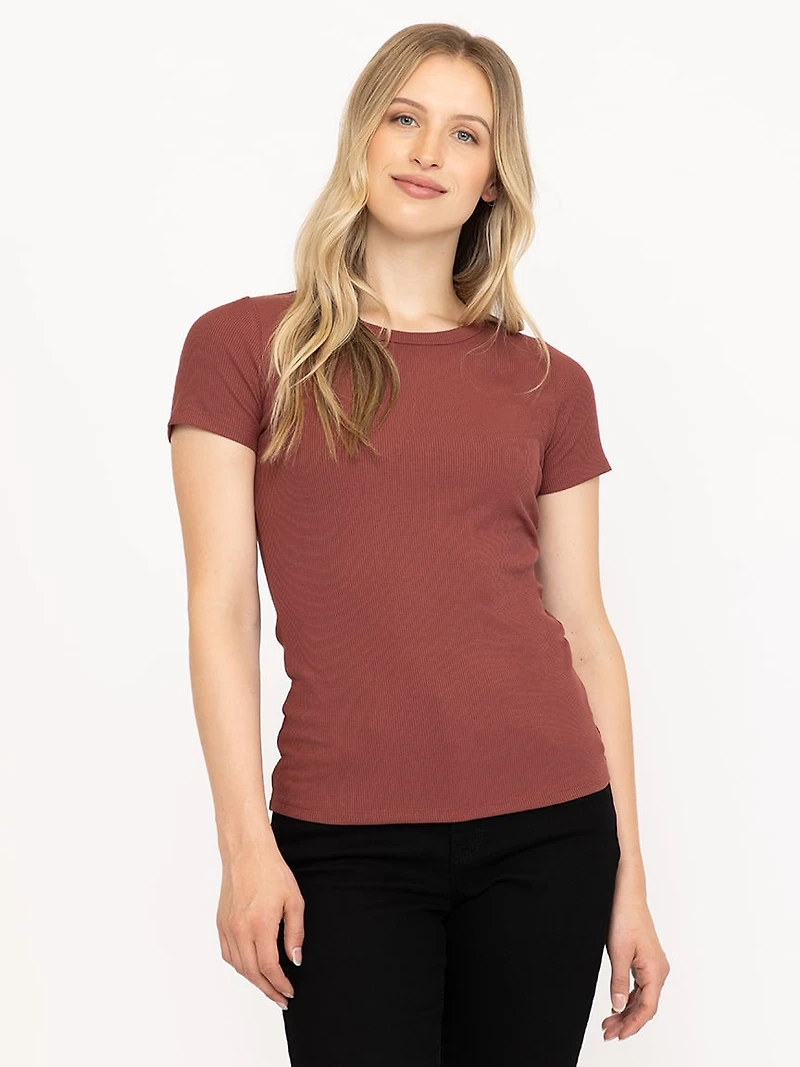 Women's Crew Neck Rib Tee