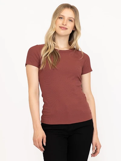 Women's Crew Neck Rib Tee