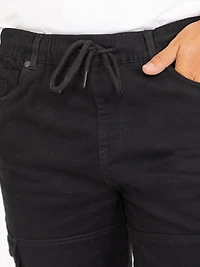 DNM WORKS Men's Black Cargo Sneaker Pant