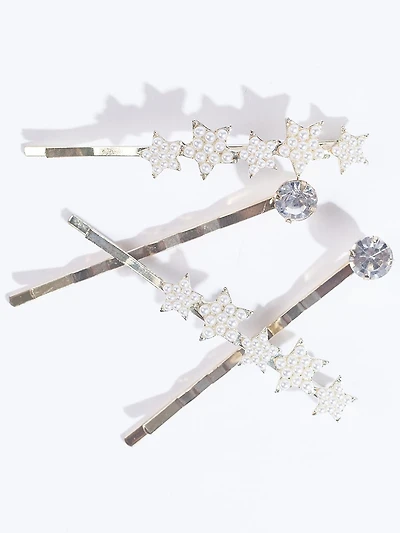 4Pk Star Hair Pins