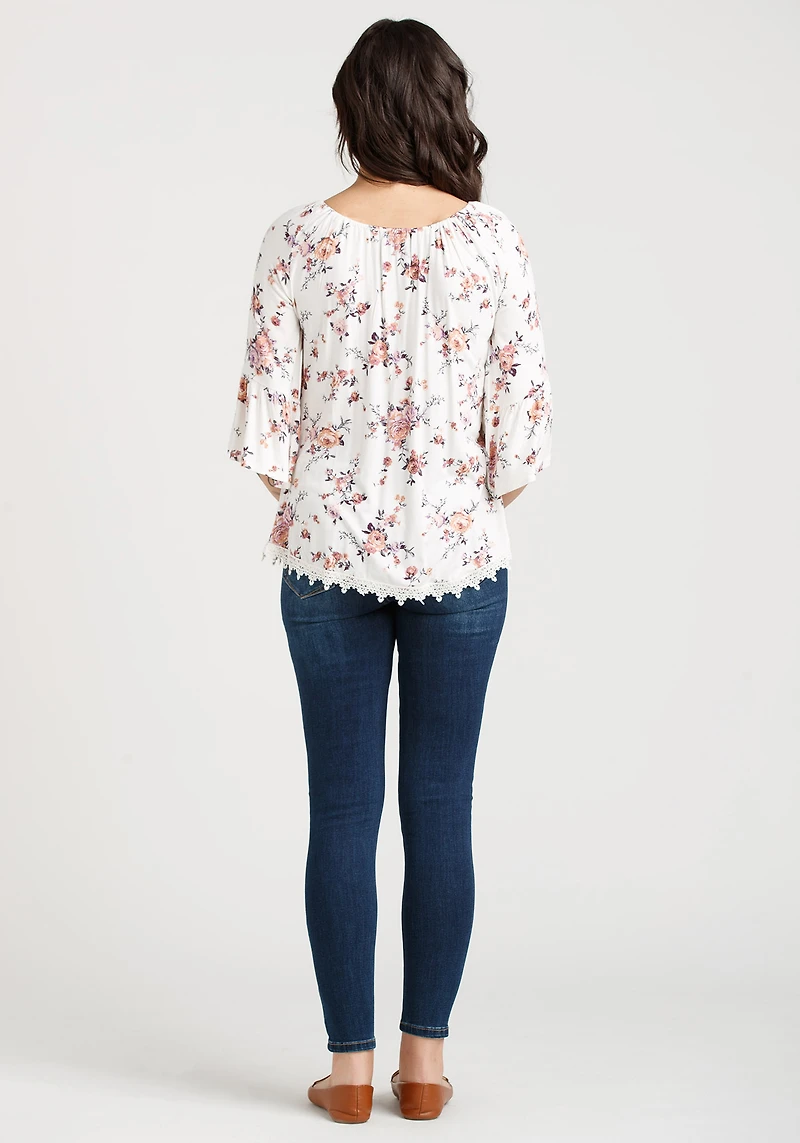 Women's Floral Bell Sleeve Top