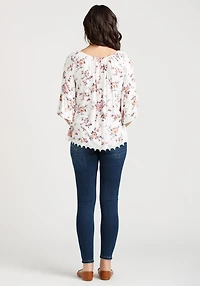 Women's Floral Bell Sleeve Top