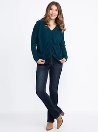 Women's Ruched Front Rib Top
