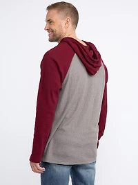 Men's Hooded Waffle Henley Shirt
