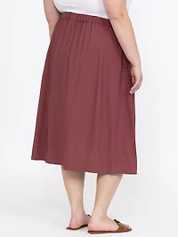 Women's Button Front Midi Skirt