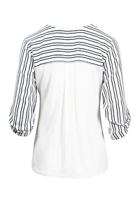 Women's Stripe Cross Front Top