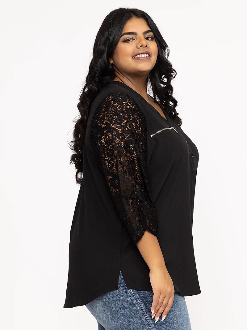 Women's Lace Sleeve Blouse